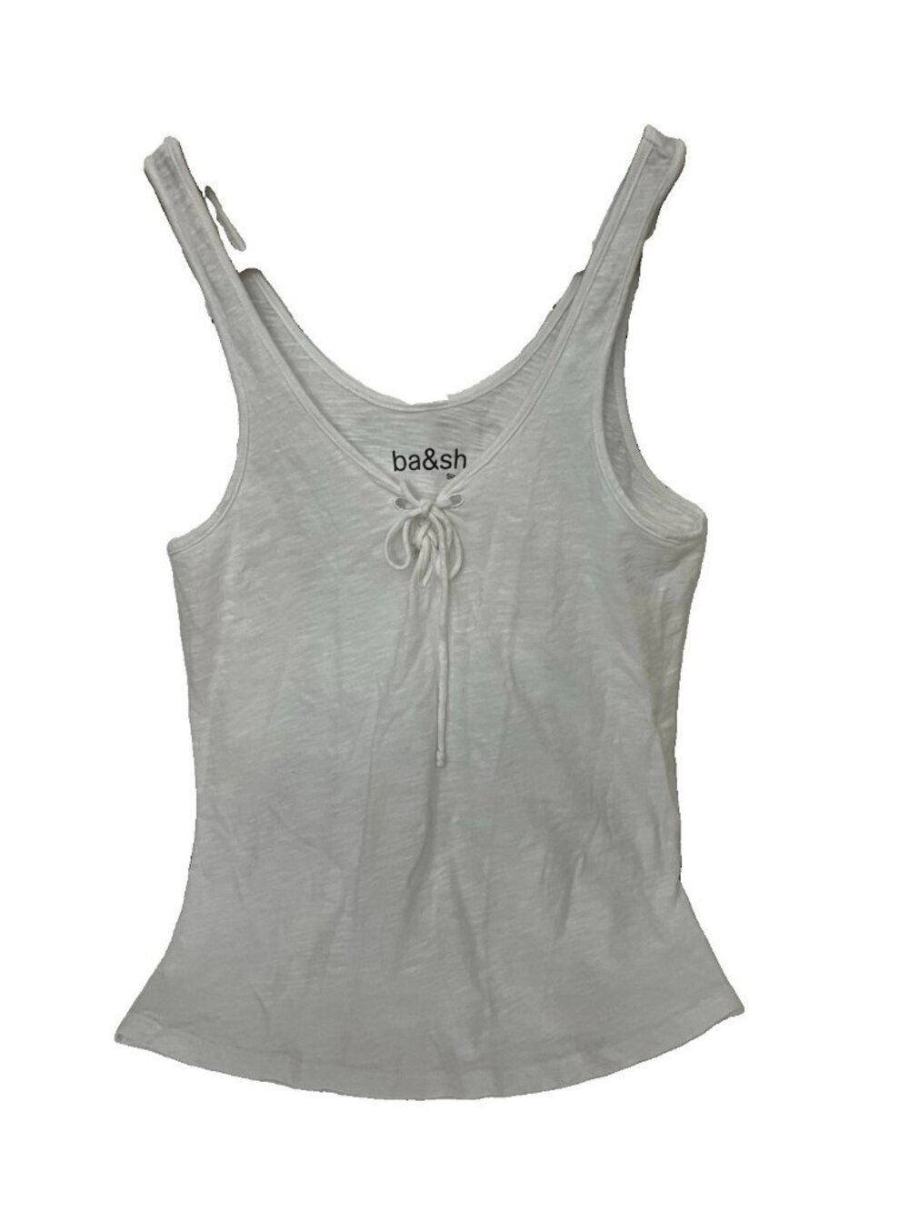 Ba&sh Ivory White Tie Tank Top Sz M Quiet Luxury Designer Airy. k